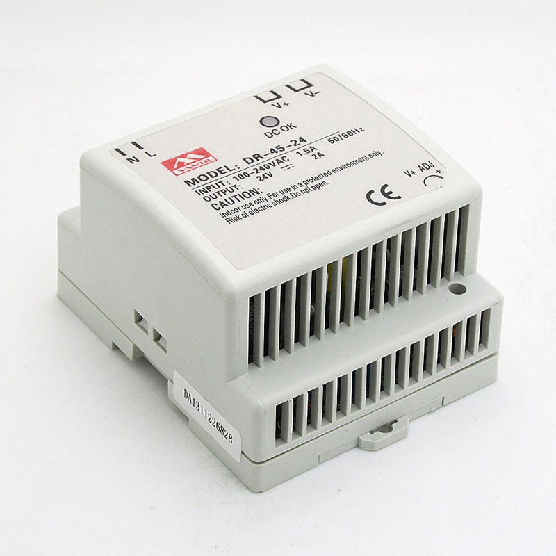 DR-45W 12V 24V DC Din Rail SMPS, Switching Power Supply