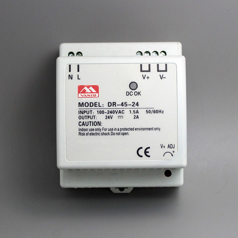 DR-45W 12V 24V DC Din Rail SMPS, Switching Power Supply