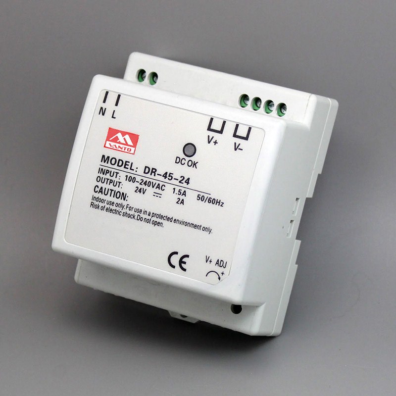 DR-45W 12V 24V DC Din Rail SMPS, Switching Power Supply