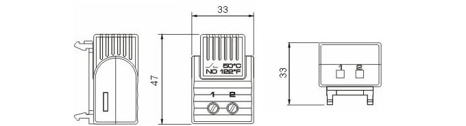 FTS 011 FTO 011 Tamper-proof Thermostat Cabinet Thermostat Enclosure Thermostat connection drawing 2