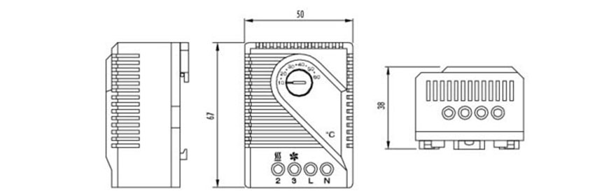 FZK 011 Mechanical Thermostat Cabinet Thermostat Enclosure Thermostat Connection & Drawing 2